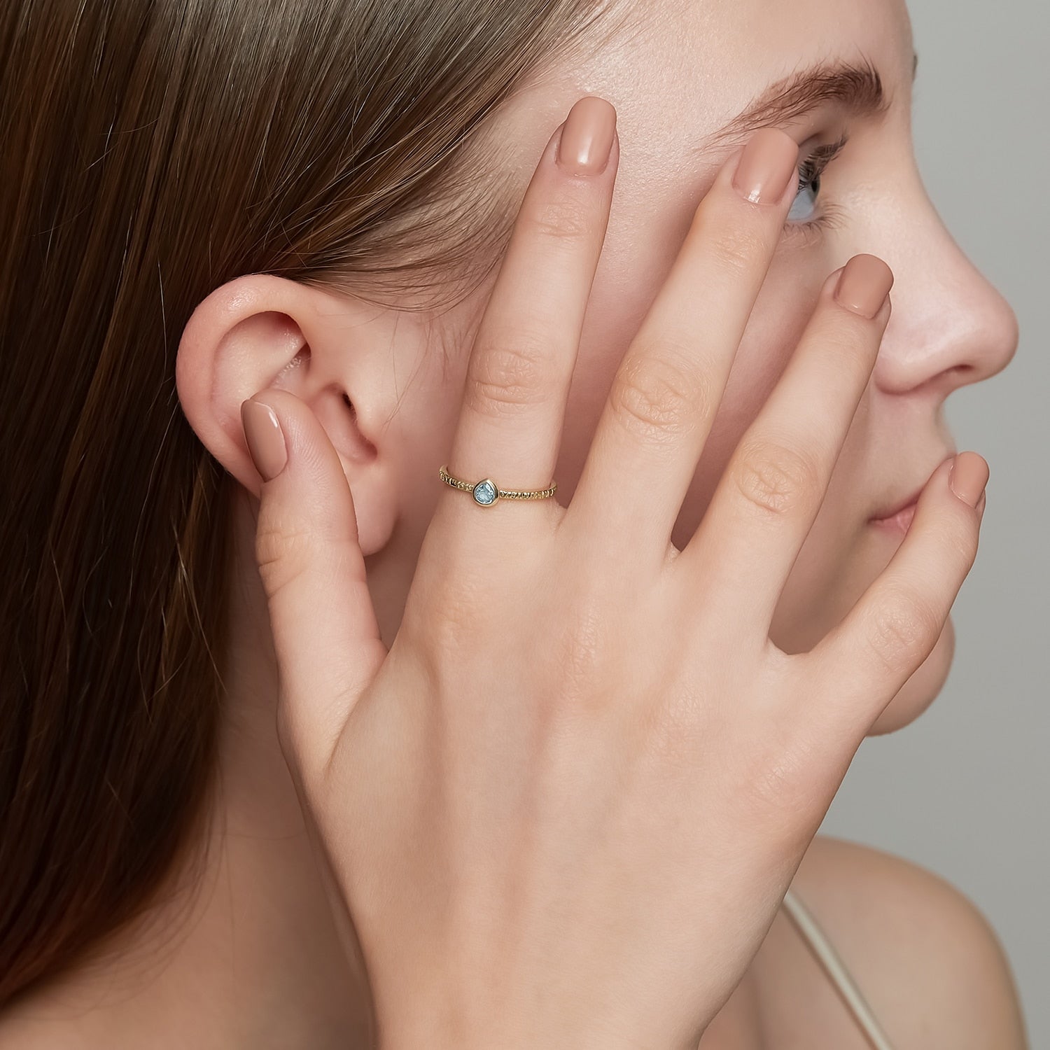 【Luck Collection】K5アクアマリンリング