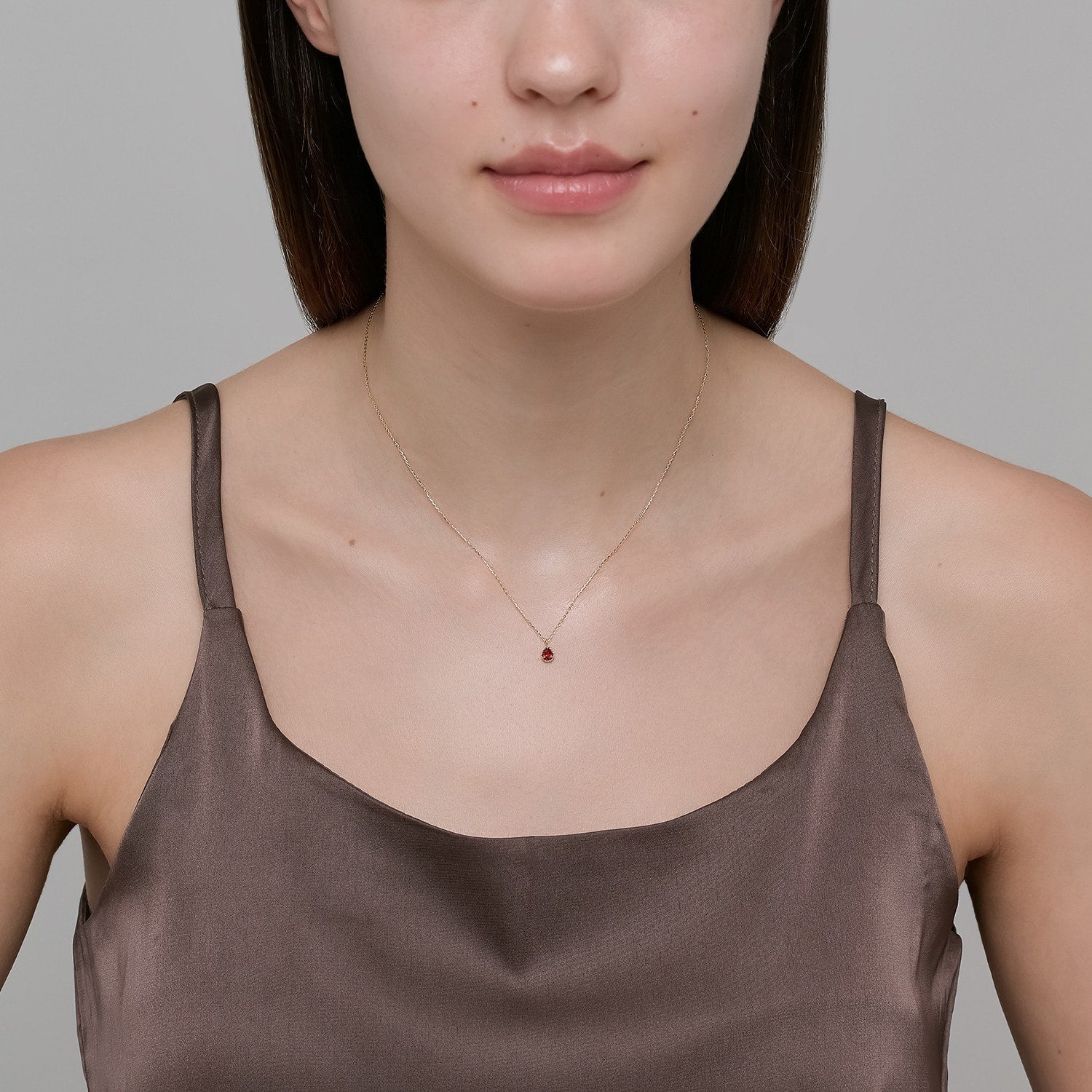 【WEB限定】1月バースストーン／K10ガーネットネックレス