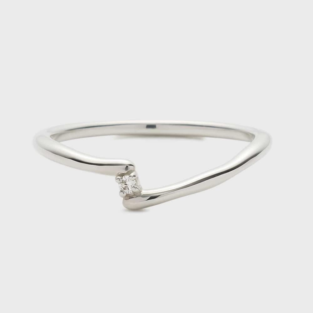 【Plus Ring】シルバーダイヤモンドリング（0.01ct）
