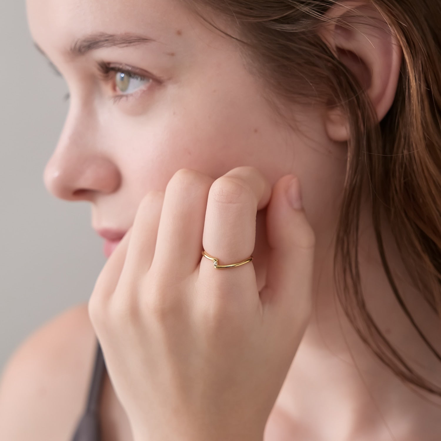 【展開店舗限定】【Plus Ring】ゴールドダイヤモンドリング