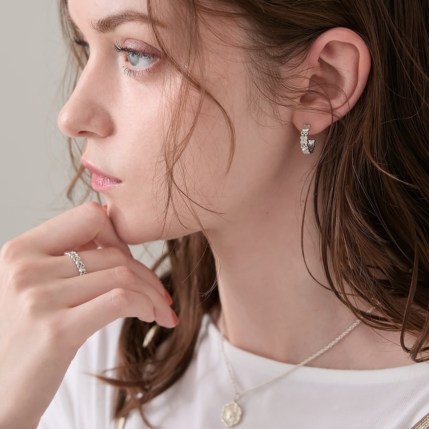 シルバーダイヤモンドピアス